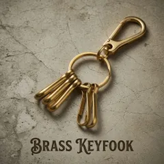 アメカジ アメリカ USA ビンテージ 真鍮 キーホルダー ブラス フック キーチェーン ウォレットチェーン パーツ バイカー ; USBS-008