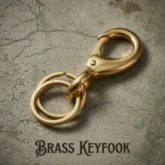 アメカジ アメリカ USA ビンテージ 真鍮 キーホルダー ブラス フック キーチェーン ウォレットチェーン パーツ バイカー ; USBS-009