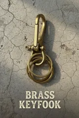 アメカジ アメリカ USA ビンテージ 真鍮 キーホルダー ブラス フック キーチェーン ウォレットチェーン パーツ バイカー ; USBS-010