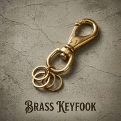 アメカジ アメリカ USA ビンテージ 真鍮 キーホルダー ブラス フック キーチェーン ウォレットチェーン パーツ バイカー ; USBS-012