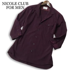 NICOLE CLUB FOR MEN ニコルクラブ フォーメン 春夏 襟ワイヤー★ 7分袖 スリム シャツ Sz.48 メンズ