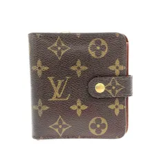 LOUIS VUITTON ルイヴィトン コンパクトジップ  モノグラム M61667 MI1023   ブラウン レディース / 240001199189