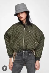 (廃盤レア) ZARA TRF カーキ キルティング ブルゾン ジャケット オーバーサイズ 季節の変わり目 アウター S M