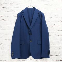 美品】HILTON 鹿の子 薄手 スプリング テーラードジャケット リネン混 