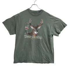 アメリカン・トラディション　メンズTシャツ　深緑　XL　鹿　アウトドア【3578】
