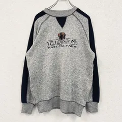 Renegade club　スウェット/トレーナー　前V　ラグランスリーブ　刺繍ロゴ　3連プリント　灰色　グレー　Mサイズ　古着