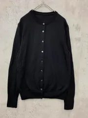 無印良品 MUJI ウール100％ クルーネック カーディガン sizeM/黒 ■■ レディース