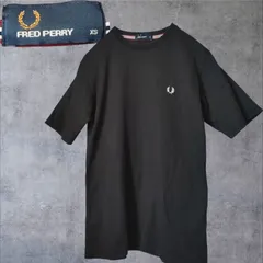 フレッドペリー 日本製 刺繍ロゴ クルーネック Tシャツ コットン ブラック アーカイブ FRED PERRY Sサイズ相当　MADE IN JAPAN