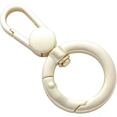 【新品】 カラビナ スマホ ストラップ リング 丸 回転 金具 ナスカン フック 鍵 キーホルダー (マットゴールド, 2個) ND-0382-R03-MGD-2ps 1