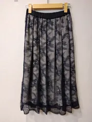 M20【新古品】HIROKO BIS　ヒロコビス　スカート　ネイビー　レース　7号   定価￥31,900のサムネイル