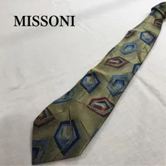 ミッソーニ　茶色　幾何学模様　絹　光沢　アーティスティック【n3054