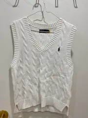 ポロ ラルフローレン ケーブルニット ベスト 白 アイボリー spサイズ