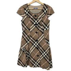 BURBERRY ブルーレーベル チェック柄 半袖ワンピース - メルカリ