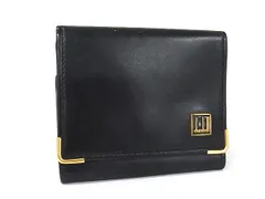 dunhill ダンヒル レザー コインケース コインパース 小銭入れ メンズ ブラック系×ゴールド系 DD9533