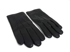 ■美品■ COACH コーチ  54182 レザー 手袋 グローブ 防寒具 表記サイズ M メンズ ブラック系 DM7788