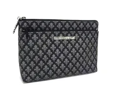 ■極美品■ PATRICK COX パトリックコックス PVC 総柄 ポーチ マルチケース 小物入れ ブラック系×グレー系 DM8481のサムネイル