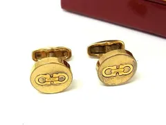 Salvatore Ferragamo フェラガモ ダブルガンチーニ カフリンクス カフスボタン アクセサリー ビジネス 紳士 メンズ ゴールド系 DM8439のサムネイル