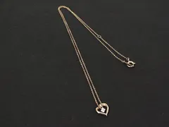 ■美品■ 4℃ ヨンドシー SV925 ハート ネックレス ペンダン卜 アクセサリー レディース ゴールド系 DM8912のサムネイル