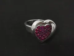 Folli Follie フォリフォリ SV925 ハート リング 指輪 表記サイズ 49 (約9号) アクセサリー レディース シルバー系×ピンク系 DM8923