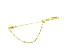 ■美品■ LANCEL ランセル チェーン ピンブローチ ピンバッジ アクセサリー レディース メンズ ゴールド系 DM8486のサムネイル