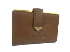 YVESSAINTLAURENT イヴサンローラン ヴィンテージ レザー がま口 二つ折り 財布 ウォレット 札入れ 小銭入れ ブラウン系 DM9245