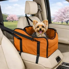 犬 ドライブボックス アームレスト固定 車用 ドライブベッド 小型犬 猫 ペットキャリー 3WAY リュック ショルダー 飛び出し防止リード付き 撥水生地 型崩れしにくい 折りたたみのサムネイル
