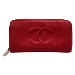 CHANEL シャネル キャビアスキンラウンドファスナー 長財布