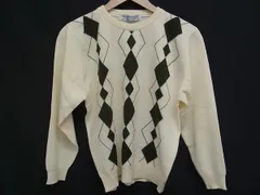 ■美品■ Burberrys バーバリーズ ウール アーガイル セーター トップス サイズ 38 洋服 レディース アイボリー系×グリーン系 DM9388