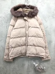 LIP SERVICE リップサービス 000406200270779 ファーフード ベルト付き 中綿 ジャケット sizeM/グレージュ ◆■ レディース