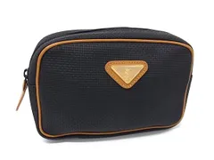 ■美品■ YVESSAINTLAURENT イヴサンローラン PVC×レザー ポーチ マルチケース 小物入れ レディース メンズ ブラック系DM9282