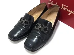 Salvatore Ferragamo フェラガモ ダブルガンチーニ レザー ヒール パンプス サイズ6 1/2 (約23.5cm) 靴 シューズ ブラック系 DM9329