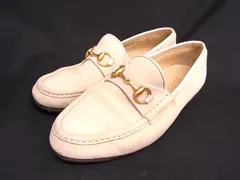 GUCCI グッチ 100 0255 ホースビット スエード ローファー 表記サイズ 36(約23cm) シューズ 靴 レディース ベージュ系 DM9440
