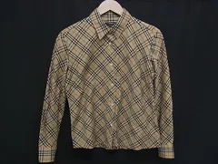 ■美品■ BURBERRY バーバリー ノバチェック コットン 長袖シャツ トップス 表記サイズ L 洋服 レディース ブラウン系 DM9442