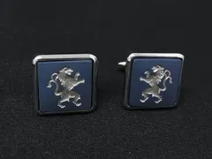 ■極美品■ WEDGWOOD ウェッジウッド ジャスパー カフスボタン カフリンクス アクセサリー メンズ シルバー系×ブルー系 DM9419のサムネイル