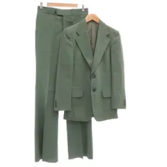 ロンリ LONELY スーツ テーラードジャケット パンツ スラックス L 緑 グリーン 無地 ノッチドラペル 長袖 /ML ■SK