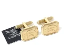 ■美品■ Burberrys バーバリーズ カフリンクス カフスボタン アクセサリー ビジネス 紳士  ゴールド系 DM9843