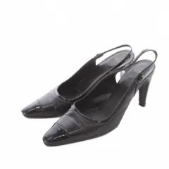 コーチ COACH パンプス 7 24cm 黒 ブラック ポインテッドトゥ トゥキャップ スリングバック /RI ■OS