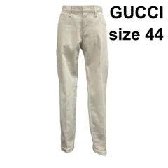 ●◇ グッチ GUCCI カジュアル パンツ フルレングス ボトムス 裾ボタン 白 綿 44 L～XL 11号 レディース Z6B410のサムネイル