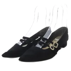 ランダ RANDA パンプス ハイヒール ポインテッドトゥ ストラップ スエード S ブラック /YO29