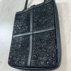 極美品】印傳屋 インデンヤ ハンドバッグ 黒 鹿革 トートバッグ AA収納 