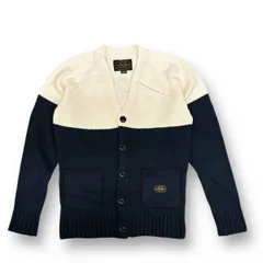 NEIGHBORHOOD 15AW  BLOCK AW-CREW LS バイカラーニットカーディガン セーター ネイバーフッド 152FUNH-KNM04 ネイビー×ホワイト M （78106A）のサムネイル