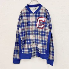 Champion　チャンピオン　リバースウィーブ　スウェットカーディガン　スタジャン　チェック柄　グレー　Lサイズ　古着