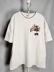 ルーニーテューンズ 90s  ワーナーブラザース　刺繍　スタジオストア　Ｔシャツ　ポケT ヴィンテージ ビンテージ 当時物 アニメT 映画T ムービーT