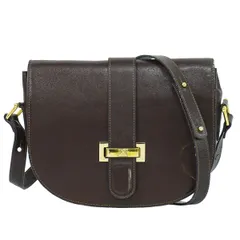本物 セリーヌ CELINE レザー ショルダーバッグ ポシェット ブラウン バッグ 中古・