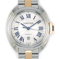 カルティエ Cartier 腕時計 クレ W2CL0004 ギョーシェ シルバー文字盤 ローマンインデックス デイト K18PG SS 自動巻き 【中古】のサムネイル