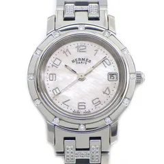 エルメス HERMES 腕時計 クリッパーナクレ CL4.230 ダイヤベゼル/ベルト ホワイトシェル文字盤 デイト SS クオーツアナログ 【中古】のサムネイル