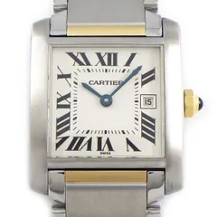 カルティエ Cartier 腕時計 タンク フランセーズ MM W51012Q4 スクエア アイボリー文字盤 ローマンインデックス デイト K18YG SS クオーツアナログ 【中古】のサムネイル