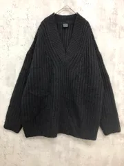 8 BY YOOX オットバイユークス made in ITALY アルパカ ウール混 Vネック ケーブル ニット セーター sizeL/黒 ◆■◎レディース