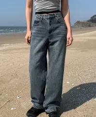 ワイド デニム ズボン デニム パンツ