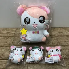 08w16343 ぬいぐるみ キャラ福くじ とっとこハム太郎 A賞BIGぬいぐるみ ハム太郎 C賞 こうしくん かぶるくん マフラーちゃん ４体セット   【中古品】